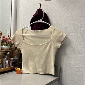 SHEIN Cream Crop Top for Women